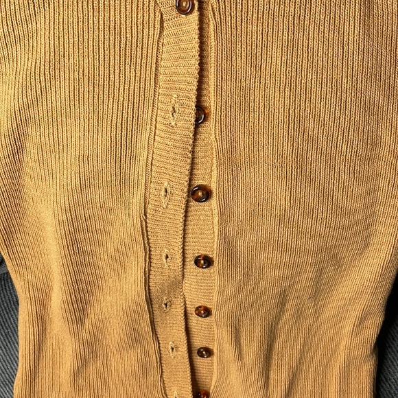 Sidney Gould small women vintage tan sweater vest button down excellent preowned - Picture 2 of 8